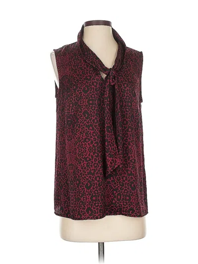 Pre-owned Halogen Sleeveless Blouse In Burgundy