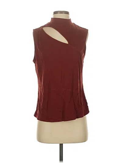 Pre-owned Halogen Sleeveless Blouse In Burgundy