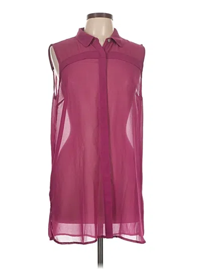 Pre-owned Halogen Sleeveless Blouse In Burgundy
