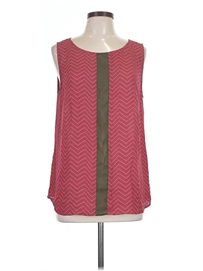 Pre-owned Halogen Sleeveless Blouse In Burgundy