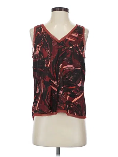 Pre-owned Halogen Sleeveless Blouse In Burgundy