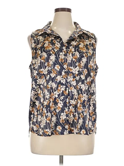 Pre-owned Halogen Sleeveless Blouse In Gold