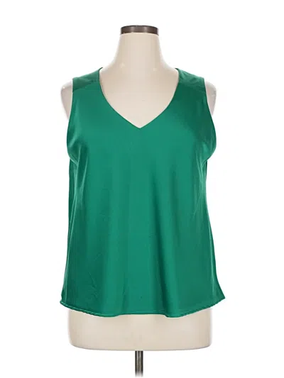 Pre-owned Halogen Sleeveless Blouse In Green