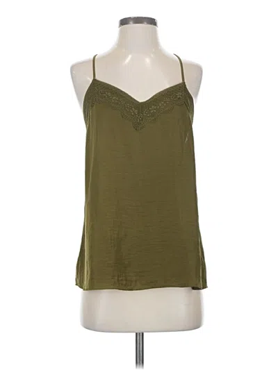 Pre-owned Halogen Sleeveless Blouse In Green