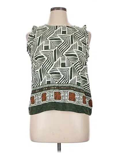 Pre-owned Halogen Sleeveless Blouse In Green