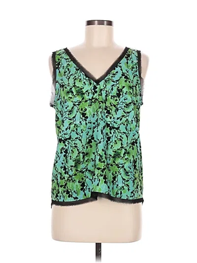 Pre-owned Halogen Sleeveless Blouse In Green