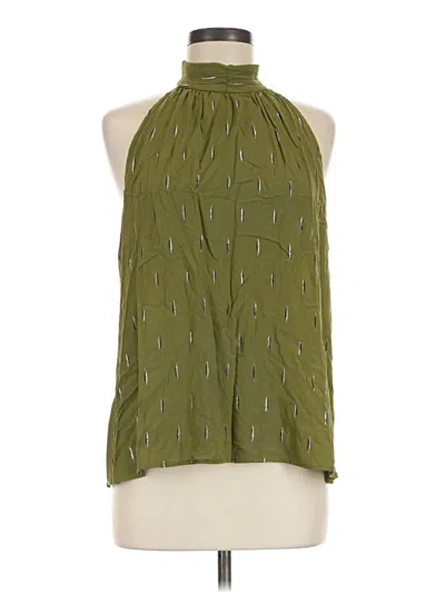Pre-owned Halogen Sleeveless Blouse In Green