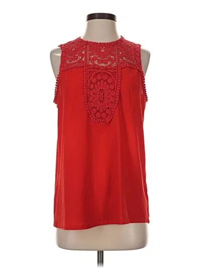 Pre-owned Halogen Sleeveless Blouse In Red