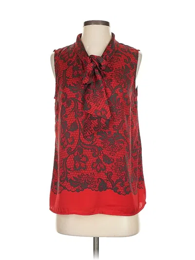 Pre-owned Halogen Sleeveless Blouse In Red