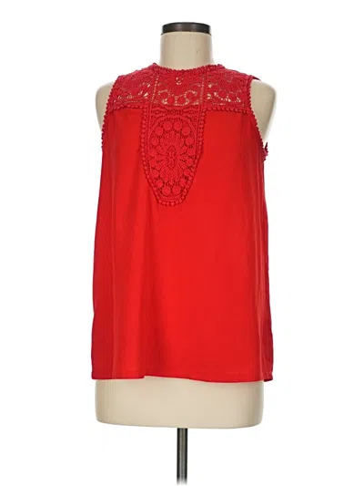 Pre-owned Halogen Sleeveless Blouse In Red