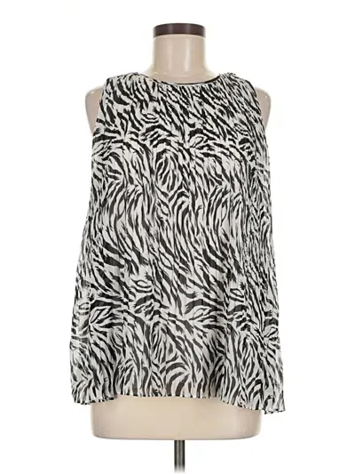 Pre-owned Halogen Sleeveless Blouse In Silver