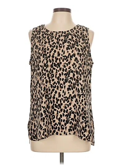 Pre-owned Halogen Sleeveless Blouse In Tan