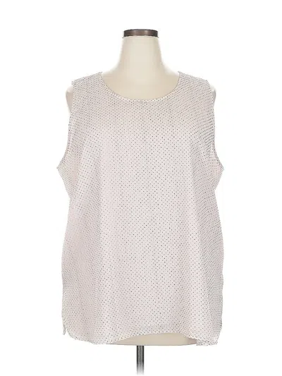 Pre-owned Halogen Sleeveless Blouse In White
