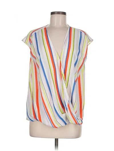 Pre-owned Halogen Sleeveless Blouse In White