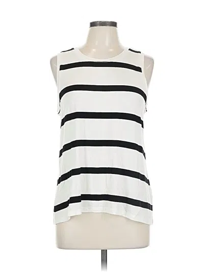 Pre-owned Halogen Sleeveless Blouse In White