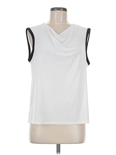 Pre-owned Halogen Sleeveless Blouse In White