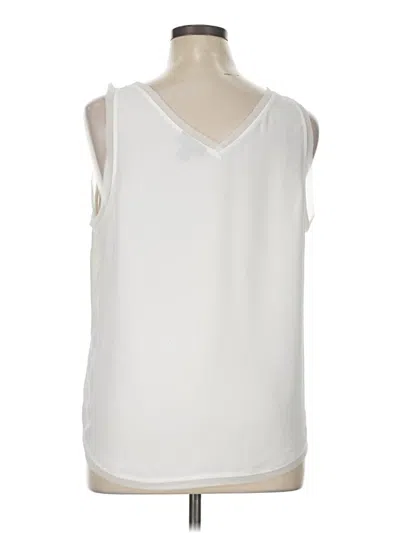 Pre-owned Halogen Sleeveless Blouse In White