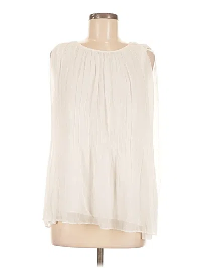 Pre-owned Halogen Sleeveless Blouse In White