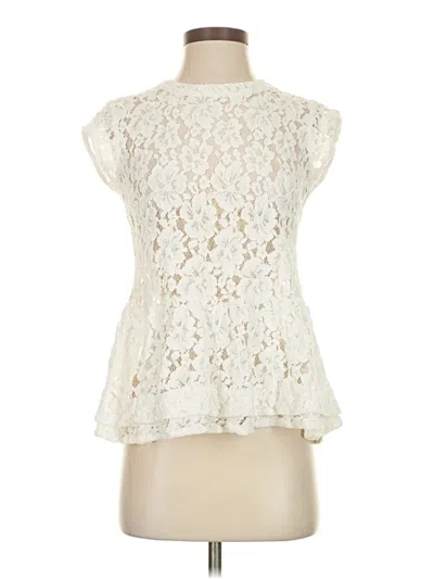 Pre-owned Halogen Sleeveless Blouse In White