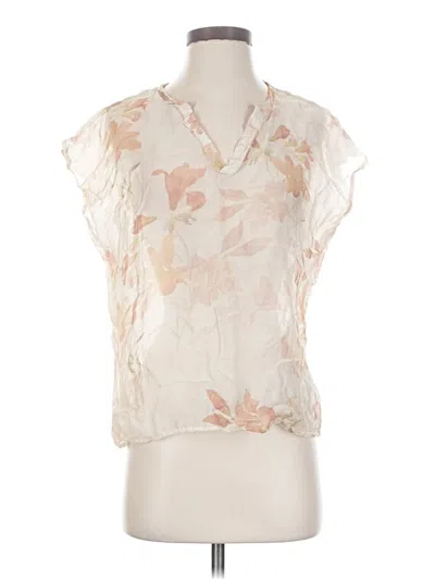 Pre-owned Halogen Sleeveless Blouse In White