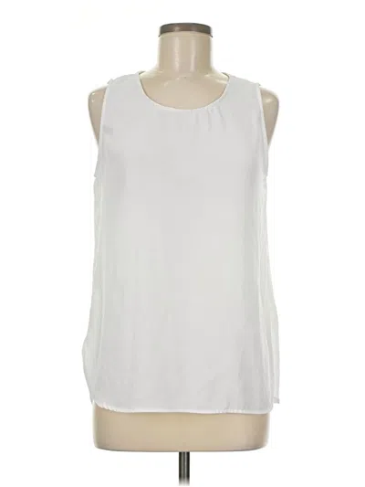 Pre-owned Halogen Sleeveless Blouse In White