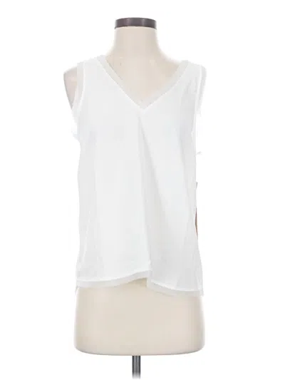 Pre-owned Halogen Sleeveless Blouse In White