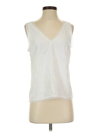 Pre-owned Halogen Sleeveless Blouse In White