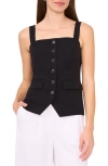 Halogen ® Sleeveless Button-up Bustier Top In Black
