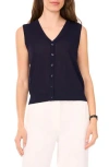 Halogen ® Sleeveless Button-up Sweater In Black