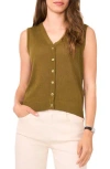 Halogen ® Sleeveless Button-up Sweater In Brown