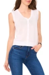 Halogen ® Sleeveless Button-up Sweater In White