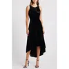 Halogen ® Sleeveless High-low Velvet Maxi Dress In Rich Black