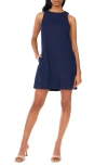 Halogen Sleeveless Linen Blend A-line Dress In Classic Navy