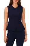 Halogen Sleeveless Peplum Sweater In Classic Navy Blue