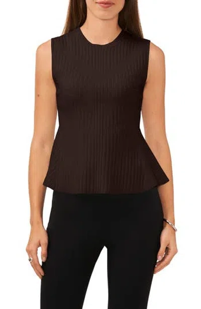 Halogen ® Sleeveless Peplum Sweater In Deep Mahogany Brown