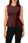 Halogen ® Sleeveless Peplum Sweater In Spiced Apple Beige