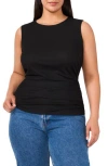 Halogen ® Sleeveless Ruched Top In Rich Black