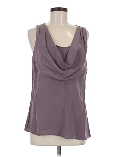 Pre-owned Halogen Sleeveless Silk Top Gray Cowl Neck Tops