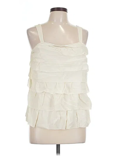 Pre-owned Halogen Sleeveless Silk Top Ivory Halter Neckline Tops