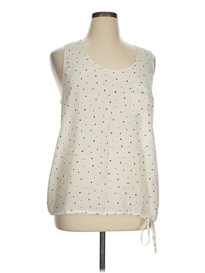 Pre-owned Halogen Sleeveless Silk Top Ivory Halter Neckline Tops In White