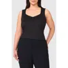 Halogen ® Sleeveless Sweetheart Neck Knit Shell In Black