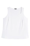 Halogen Sleeveless Sweetheart Neck Knit Shell In Bright White