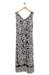 Halogen ® Sleeveless Tie Front Maxi Sundress In Black