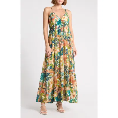 Halogen ® Sleeveless Tiered Maxi Dress In Multi