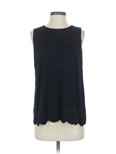 Pre-owned Halogen Sleeveless Top Black Boatneck Tops