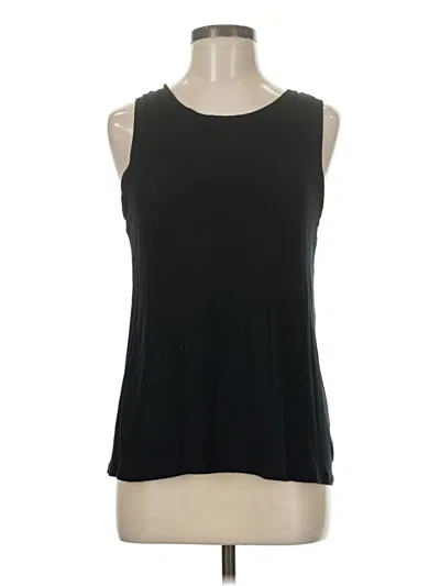 Pre-owned Halogen Sleeveless Top Black Boatneck Tops