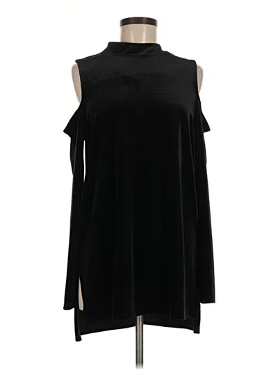Pre-owned Halogen Sleeveless Top Black Cold Shoulder Neckline Tops