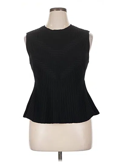 Pre-owned Halogen Sleeveless Top Black Halter Neckline Tops