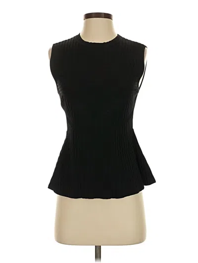Pre-owned Halogen Sleeveless Top Black Halter Neckline Tops