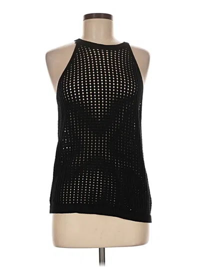 Halogen Sleeveless Top Black Halter Neckline Tops